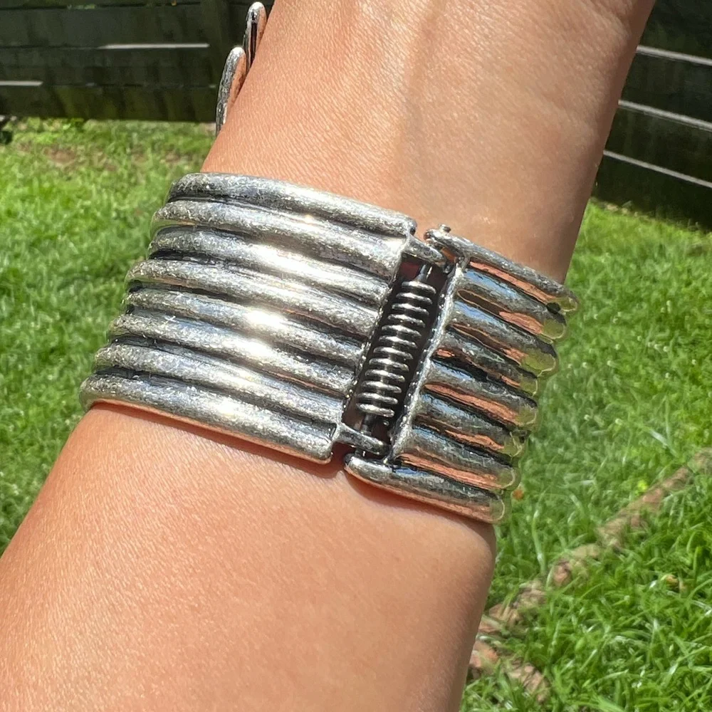 Zara Silver‎ Zinc Metal Trinny Tiffany Style Zinc Steel Bracelet Cuff Fairy